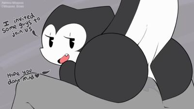 2d Yiff by Whygena Straight Furry Porn Sex E621 FYE Evelyn gets fucked by three cats with big cocks gangbang blowjob